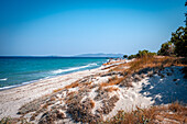 Blick auf den Strand von Mastichari auf der Insel Kos, Mastichari, Kos, Griechenland