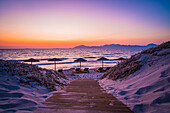  Beach on Kos island near Mastichari town in summer at sunset, Mastichari, Kos, Greece 