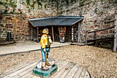  Fairytale playground at the Lutheran Church, Hans in Luck and gingerbread house, Marburg, Hesse, Germany 