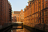 Wandrahmsfleet (canal) in the Speicherstadt (City of Warehouses), HafenCity quarter, Hamburg, Germany, Europe