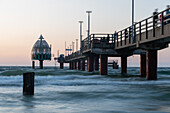  Diving gondola and pier, Baltic resort of Zingst, Mecklenburg-Western Pomerania, Germany 