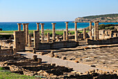 Statue of Emperor Trajan in the forum, Baelo Claudia Roman site, Cadiz Province, Spain