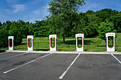 Tesla electric vehicle charging stations, Connecticut, USA