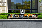  The Moilan Group, Gebäudeaußenseite mit Schild und Logo, 17 Battery Place, New York City, New York, USA 