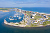  View of the marina of Burgtiefe, Fehmarn Island, Schleswig-Holstein, Germany 