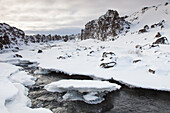 Almannagja Schlucht, Thingvellir Nationalpark, UNESCO Weltkulturerbe, Island, Europa