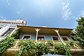 Architectural detail of facade of buildings in Old Tbilisi, capital city of Georgia