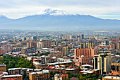 overview from Cascade stairway with Mount Ararat in the background, Yerevan, Armenia, Eurasia