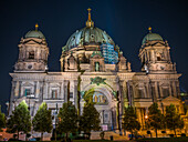 Berliner Dom bei Nacht, Lustgarten, Museumsinsel, Berlin-Mitte, Ostberlin, Berlin, Deutschland, Europa