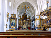  Interior of the parish church of St. Wolfgang in St. Wolfgang in Upper Bavaria in Germany 