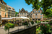  Picturesque colorful half-timbered houses, La Petite Venise, Colmar, Alsace, Bas-Rhin, France 