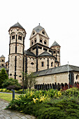  Romanesque monastery church, Benedictine Abbey of Maria Laach, Eifel, Rhineland, Rhineland-Palatinate, Germany 