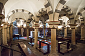  Romanesque monastery church, Benedictine Abbey of Maria Laach, Eifel, Rhineland, Rhineland-Palatinate, Germany 