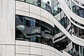  Facade detail, Kö-Bogen building complex, architect Daniel Libeskind, office building and shops, Düsseldorf, North Rhine-Westphalia, Rhineland, Germany 