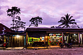 Food trade at sunset, Lancetillo, La Parroquia, Reyna area, Quiche, Guatemala, Central America