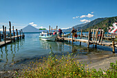  Hafen von Panajachel, Atitlán-See, Departement Sololá, Republik Guatemala, Mittelamerika 