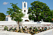 Friedhof, Kirche Sant Llorenç de Balàfia, Sant Llorenç, Ibiza, Balearen, Spanien