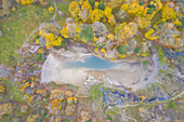 Blauer See in der Naehe von Hüttenrode, Herbst, Sachsen-Anhalt, Deutschland