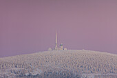  Brocken, summit, transmission tower, hotel, winter, Harz National Park, Harz, Saxony-Anhalt, Germany 