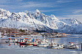  Fishing boats in Sildpollnes, Austnesfjord, Lofoten, Norway 