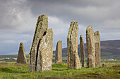 Ring von Brodgar, drittgroesster Steinkreis ca. 2700 Jahre vor Christus, Orkney-Insel, Schottland, Europa