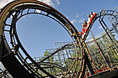 Achterbahn Spinning Roller Coaster im Tivoli Friheden Vergnügungspark, Aarhus, Halbinsel Jütland, Dänemark, Nordeuropa