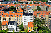 Blick vom Dach des ARoS Kunstmuseums auf Altstadt, Aarhus, Halbinsel Jütland, Dänemark, Nordeuropa