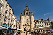  The Porte de la Grosse Horloge clock tower in La Rochelle, France, Europe 