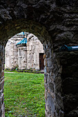 Ruins of Kvetera fortress city in the Georgian Caucasus mountains