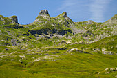 Gebirgslandschaft der Pyrenäen bei Laruns, Pyrénées-Atlantiques, Frankreich, Europa