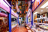  Market hall Marché Couvert at the Place Jean-Paul II with regional specialties in Metz in the Moselle department in the Grand Est region of France 