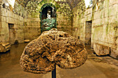 wooden beam dated from the construction (between the late 3rd and the early 4th centuries A.D), underground of Diocletian's Palace, Split, Croatia, Southeast Europe