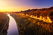  summer, aerial view, mountains, forest, Saxon Switzerland, Saxony, Germany, Europe 