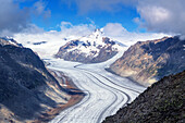  Aletsch Glacier, glacier, glacier tongue, Fieschertal, mountains, Alps, Valais, Switzerland, Europe 