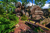  hiking trail, cliff, rock formations, Oker, Okertalsperre, Okertal, Oker, Harz, Lower Saxony, Germany, Europe 