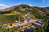 Sommer, Luftaufnahme, Bergwerk, Rammelsberg, Goslar, Harz, Niedersachsen, Deutschland, Europa