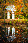  lake, pavilion, park, autumn, foliage, forest, floodplain forest, Leipzig, Saxony, Germany, Europe 