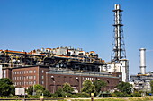 BASF-Industriekomplex vom Rhein aus gesehen, Ludwigshafen, Rheinland-Pfalz, Deutschland, Europa