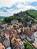 Luftaufnahme, Stiftskirche und Burg, Wertheim, Spessart-Festland, Franken, Baden-Württemberg, Deutschland, Europa