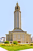  Church Église Saint-Joseph by Auguste Perret in Le Havre on the Alabaster Coast (Côte d&#39;Albatre, Cote d&#39;Albatre) in the Seine-Maritime department in the Normandy region of France 