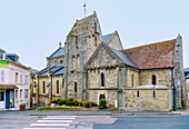  Norman village church L&#39;Église Notre-dame de l&#39;Assomption in Villerville on the Flower Coast (Côte Fleurie, Cote Fleurie) in the Calvados department in the Normandy region of France 