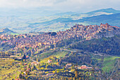 View of Calascibetta village and surroundings, Enna, Siclly, Italy