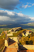 Rocca di Cerere and surrounding valley, elevated view, Enna, Siclly, Italy