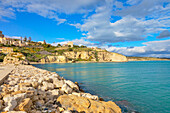 View of the coast of Terme Selinuntine, Sciacca, Agrigento district, Sicily, Italy