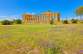  Tempel der Hera oder Tempel E, Archäologischer Park Selinunte, Selinunte, Bezirk Trapani, Sizilien, Italien 