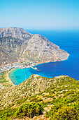  Hafen von Kamares, erhöhte Ansicht, Kamares, Insel Sifnos, Kykladen, Griechenland 