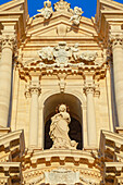 Syracuse Duomo facade detail, Ortygia, Syracuse, Sicily, Italy