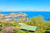 Isola Bella Nature Reserve, high angle view, Taormina, Sicily, Italy