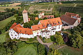 Das Schloss Liebenstein bei Neckarwestheim aus der Luft gesehen, Baden-Württemberg, Deutschland 