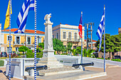  Aegina is a Greek island in the Saronic Gulf in the western Aegean Sea, also called the Gulf of Aegina. The island is located 25 km southwest of Athens. 